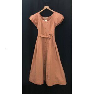 Ulla Johnson Peach Button-Down Dress